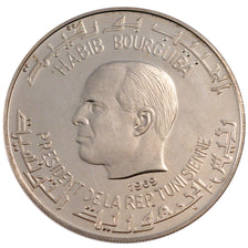 Tunisia, Dinar, 1969, Franklin Center, PA, SPL, Argento, KM:300