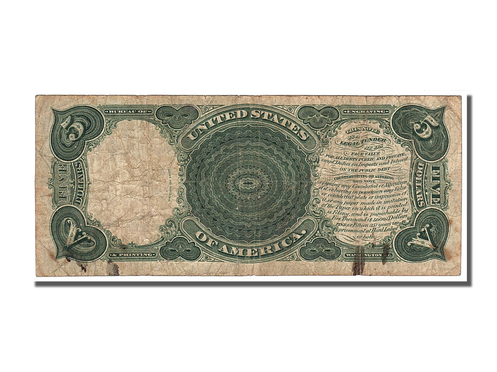 Stati Uniti, Five Dollars, 1907, MB