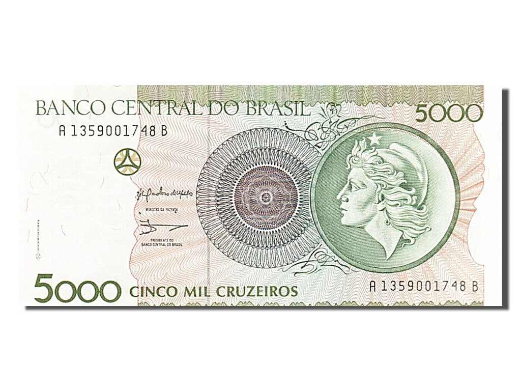 Banknote, Brazil, 5000 Cruzeiros, 1990, UNC(65-70)