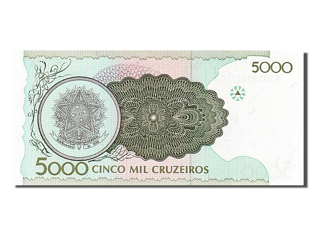Brazil, 5000 Cruzeiros, 1990, KM #227, UNC(65-70), A1359001720B