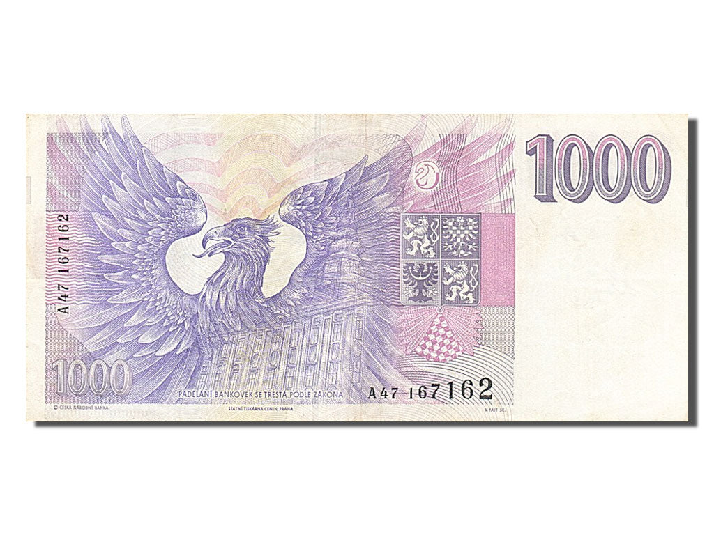 Czech Republic, 1000 Korun, 1993, KM #8a, EF(40-45), A47167162