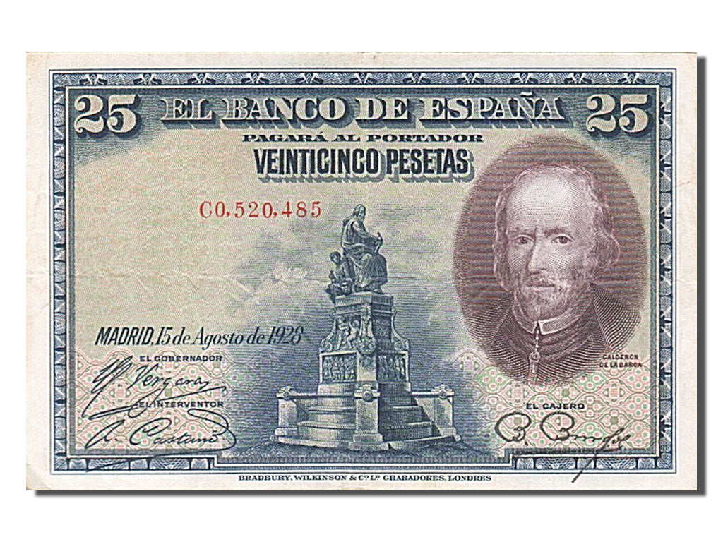 Banknote, Spain, 25 Pesetas, 1928, 1928-08-15, EF(40-45)
