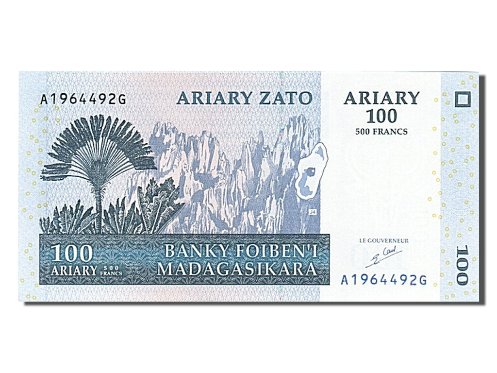 Biljet, Madagascar, 100 Ariary, 2004, NIEUW