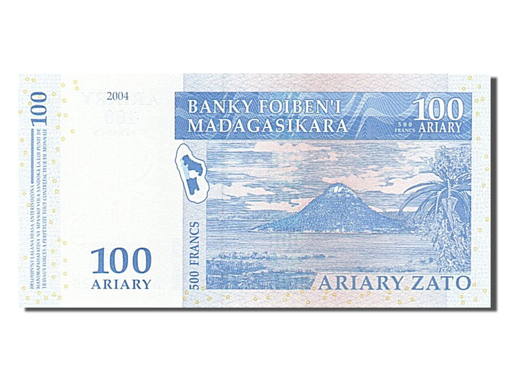 Biljet, Madagascar, 100 Ariary, 2004, NIEUW