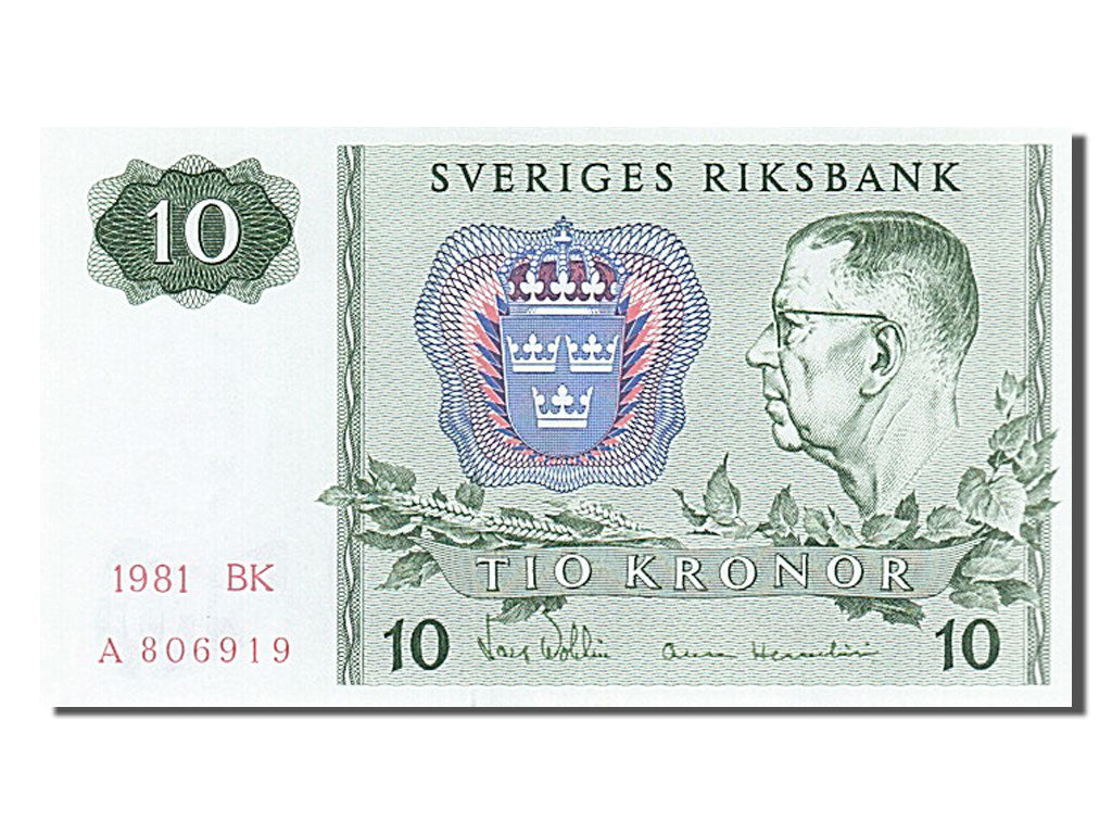 Sweden, 10 Kronor, 1981, KM #52e, UNC(63), A806919