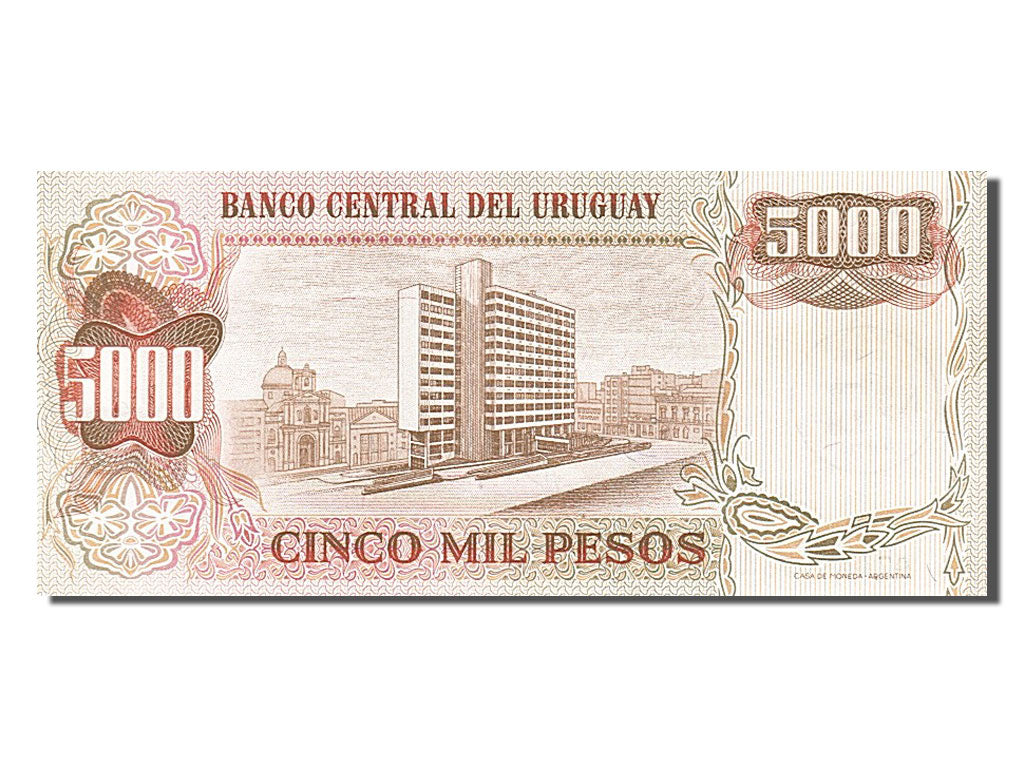 Uruguay, 5 Nuevos Pesos on 5000 Pesos, 1975, KM #57, UNC(63), 07048096A