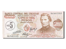 Uruguay, 5 Nuevos Pesos on 5000 Pesos, 1975, KM #57, UNC(63), 06960318A