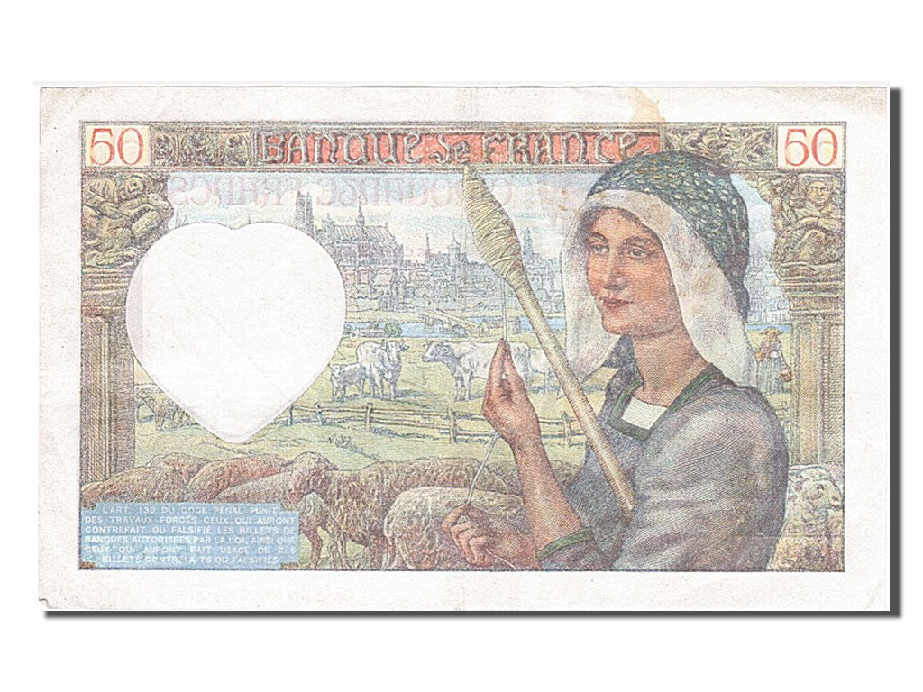 France, 50 Francs, 50 F 1940-1942 ''Jacques Coeur'', 1942, KM #93, 1942-01-08,..