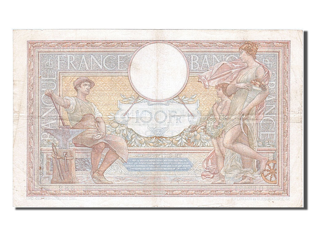 France, 100 Francs, 100 F 1908-1939 ''Luc Olivier Merson'', 1938, KM #86b,...
