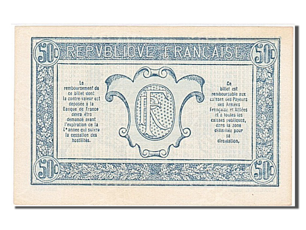 France, 50 Centimes, 1917-1919 Army Treasury, 1919, KM #M4, UNC(60-62), W,...