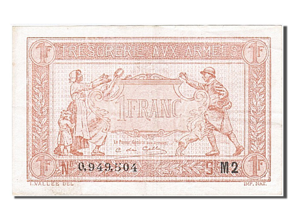 Banknote, France, 1 Franc, 1917-1919 Army Treasury, 1919, EF(40-45), Fayette:VF