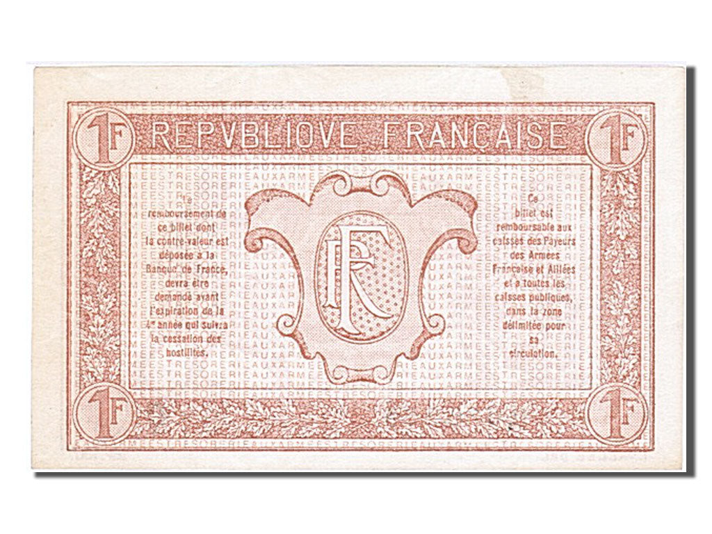 Banknote, France, 1 Franc, 1917-1919 Army Treasury, 1919, AU(50-53), Fayette:VF