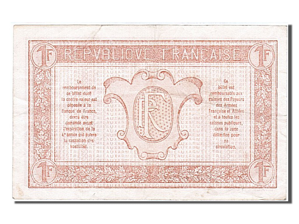 FRANCE, 1 Franc, 1917-1919 Army Treasury, 1919, EF(40-45), O, Fayette #VF 4.2,..