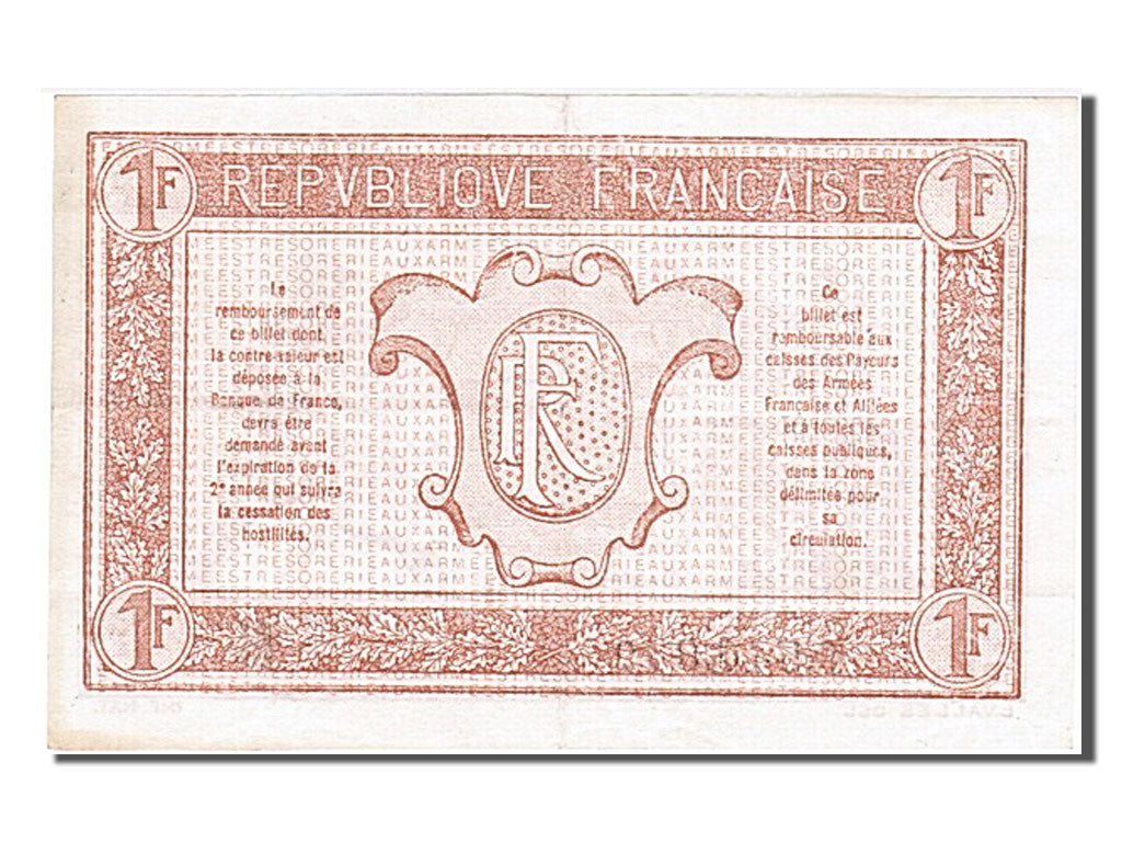 Francia, 1 Franc, 1917-1919 Army Treasury, 1917, KM:M2, BB+, Fayette:VF 3.13