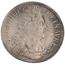 FRANCE, Écu aux 3 couronnes, ECU, 1709, Paris, KM #386.1, VF(30-35), Silver, ...