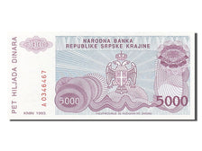 Geldschein, Kroatien, 5000 Dinara, 1993, UNZ