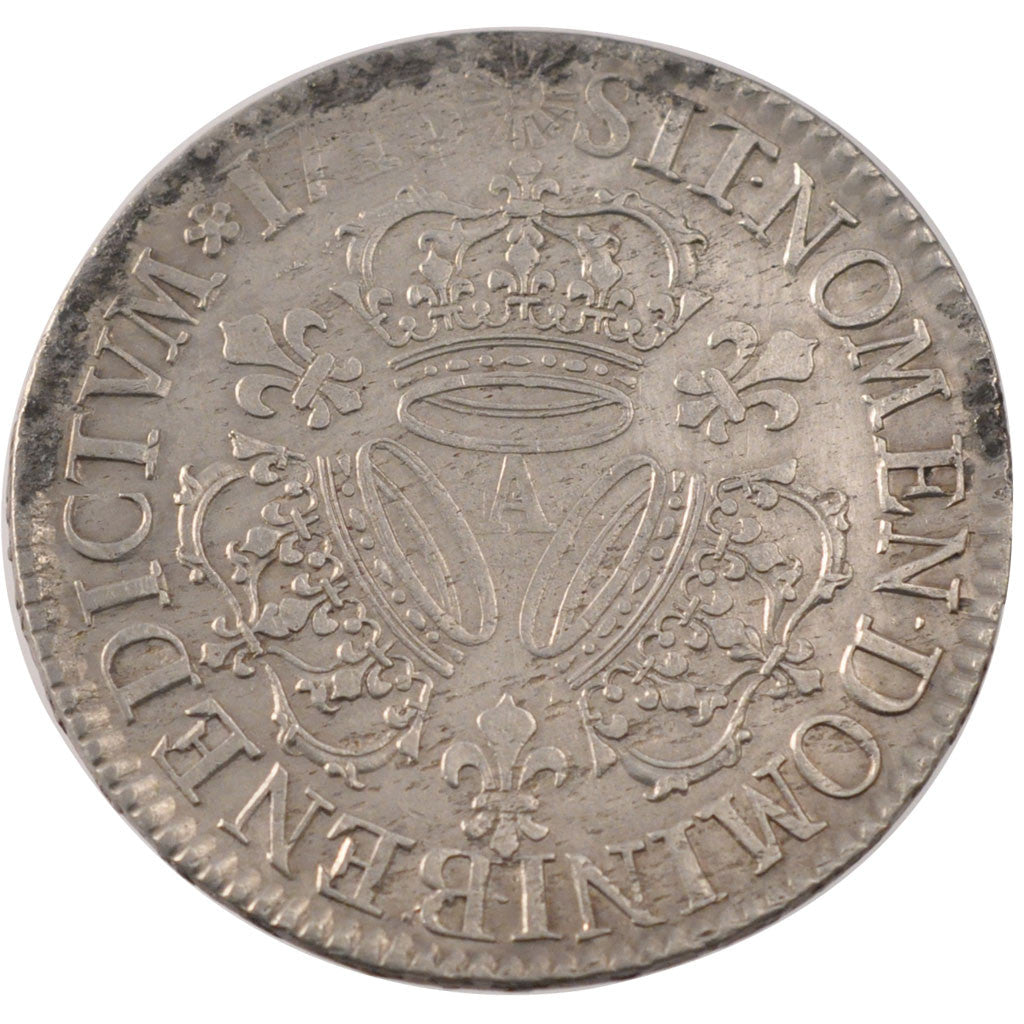 FRANCE, Écu aux 3 couronnes, ECU, 1713, Paris, KM #386.1, AU(50-53), Silver, ...