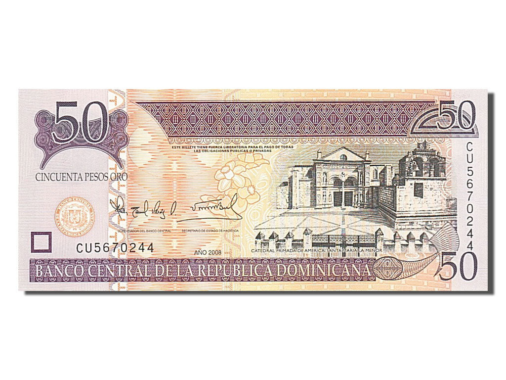 Banknote, Dominican Republic, 50 Pesos Oro, 2008, UNC(65-70)