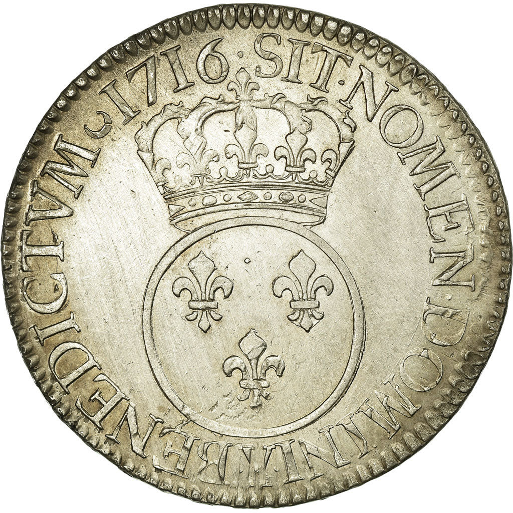 Coin, France, Louis XV, Écu Vertugadin, Ecu, 1716, Bourges, EF(40-45), Silver