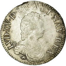Moneda, Francia, Louis XV, Écu Vertugadin, Ecu, 1717, Bourges, BC+, Plata