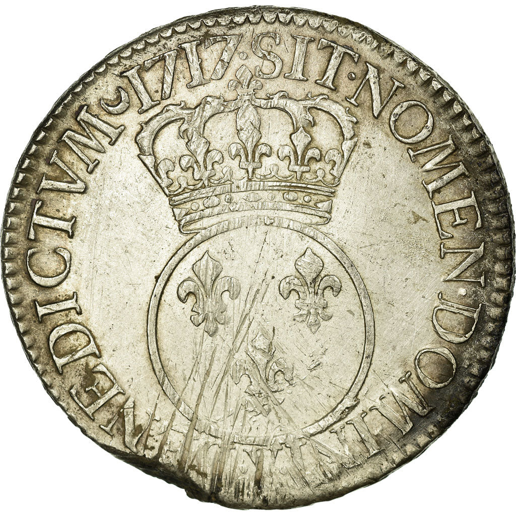 Coin, France, Louis XV, Écu Vertugadin, Ecu, 1717, Bourges, VF(30-35), Silver