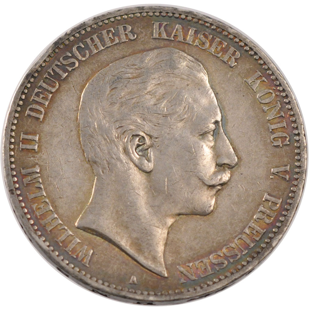 GERMAN STATES, 5 Mark, 1907, Berlin, KM #523, EF(40-45), Silver, 38, 27.78