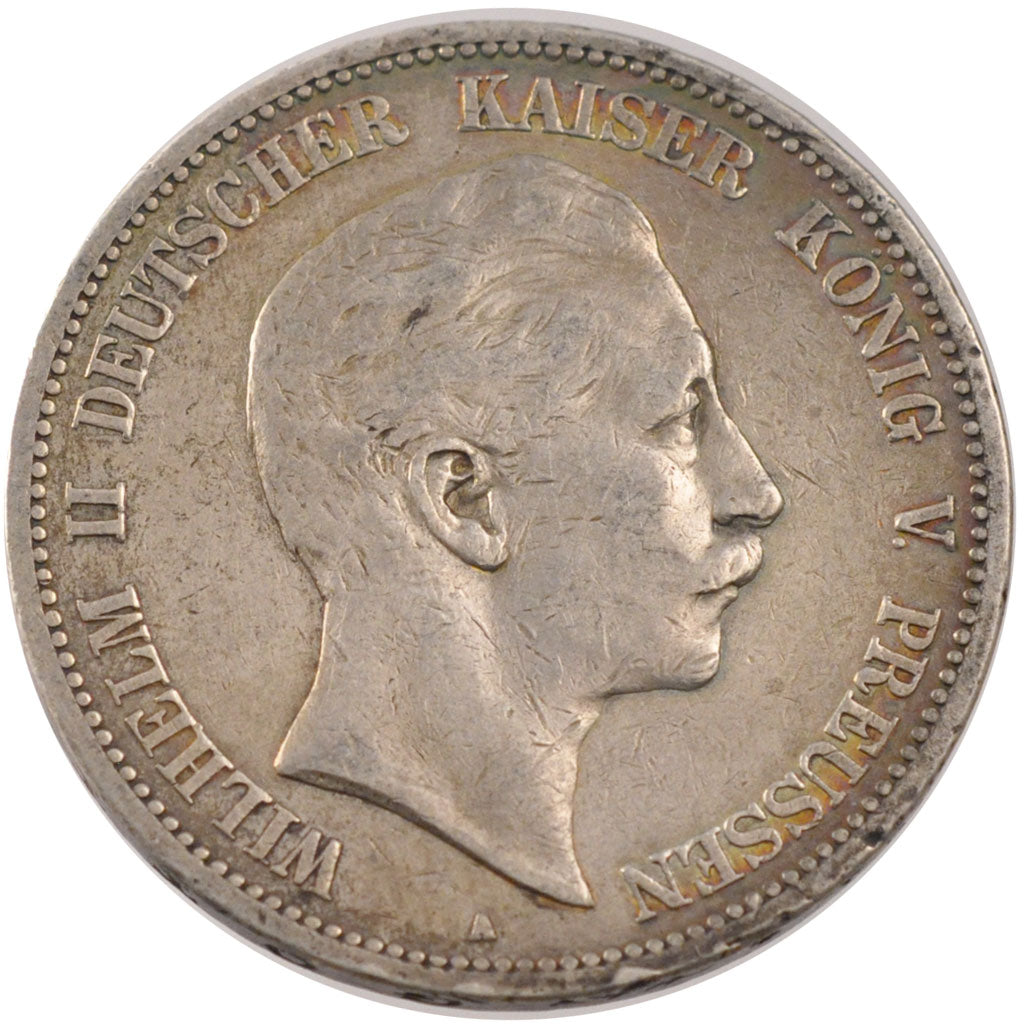 GERMAN STATES, 5 Mark, 1900, Berlin, KM #523, EF(40-45), Silver, 38, 27.62