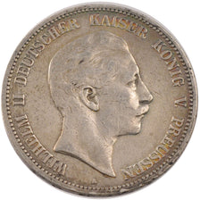 GERMAN STATES, 5 Mark, 1900, Berlin, KM #523, EF(40-45), Silver, 38, 27.62