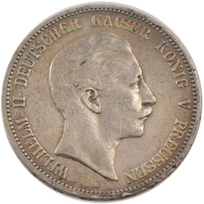 Stati tedeschi, PRUSSIA, Wilhelm II, 5 Mark, 1900, Berlin, BB, Argento, KM:523
