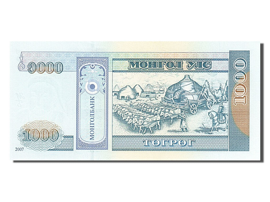 Mongolia, 1000 Tugrik, 2007, KM #67b, UNC(65-70), AK 6486450