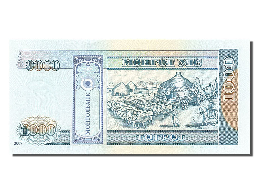 Mongolia, 1000 Tugrik, 2007, KM #67b, UNC(65-70), AK 6486430
