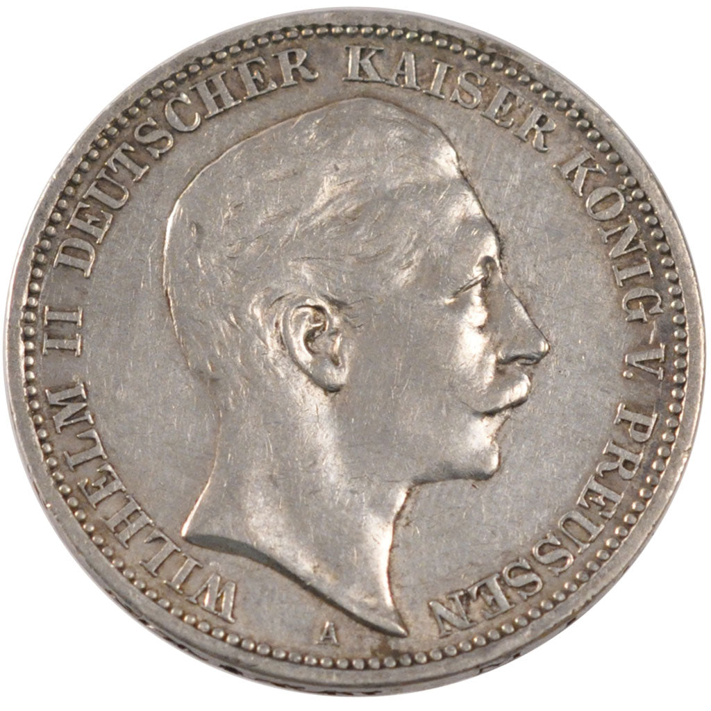 Coin, German States, PRUSSIA, Wilhelm II, 3 Mark, 1908, Berlin, EF(40-45)