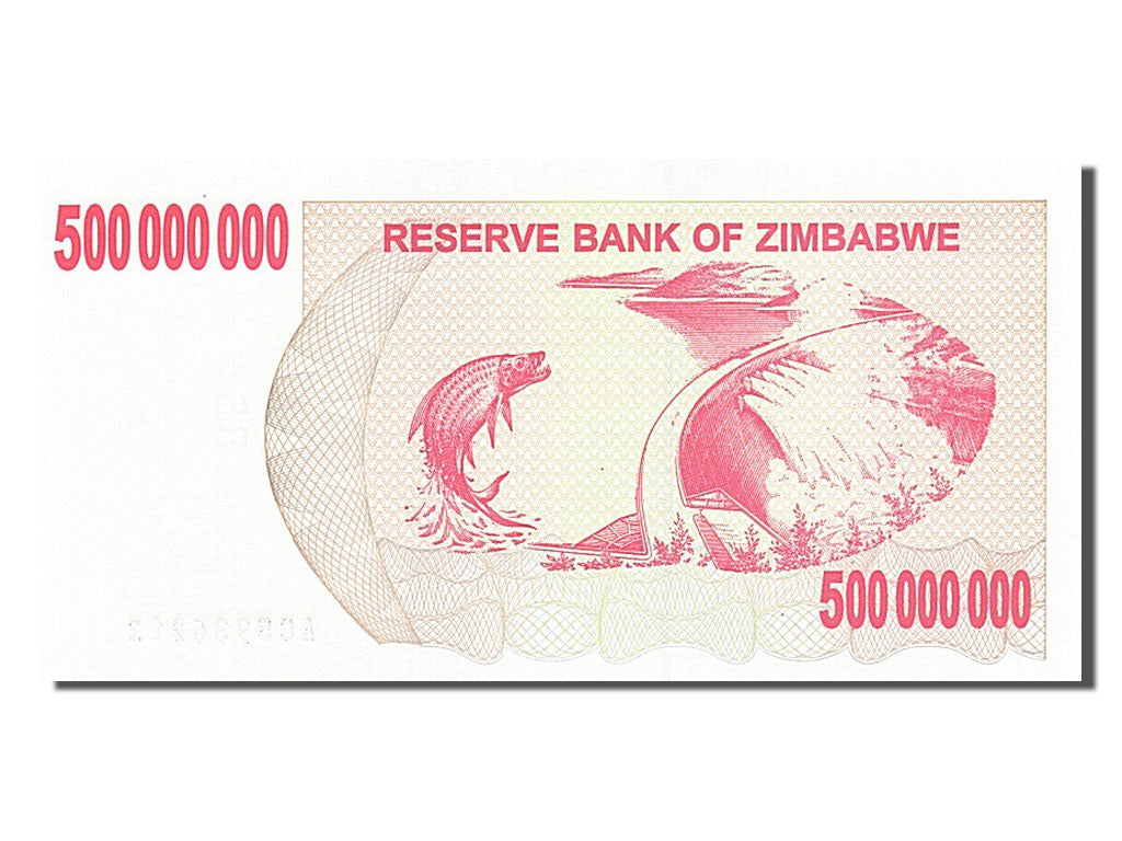 Zimbabwe, 500 Million Dollars, 2008, KM #60, 2008-05-02, UNC(65-70), AC 5936212