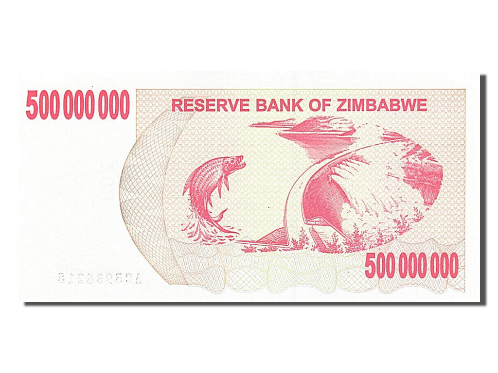 Zimbabwe, 500 Million Dollars, 2008, KM #60, 2008-05-02, UNC(65-70), AC 5936214