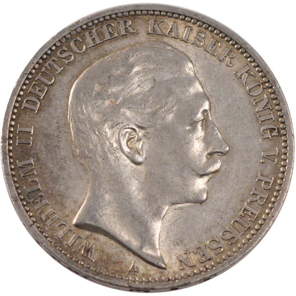 GERMAN STATES, 3 Mark, 1912, Berlin, KM #527, AU(50-53), Silver, 33, 16.66