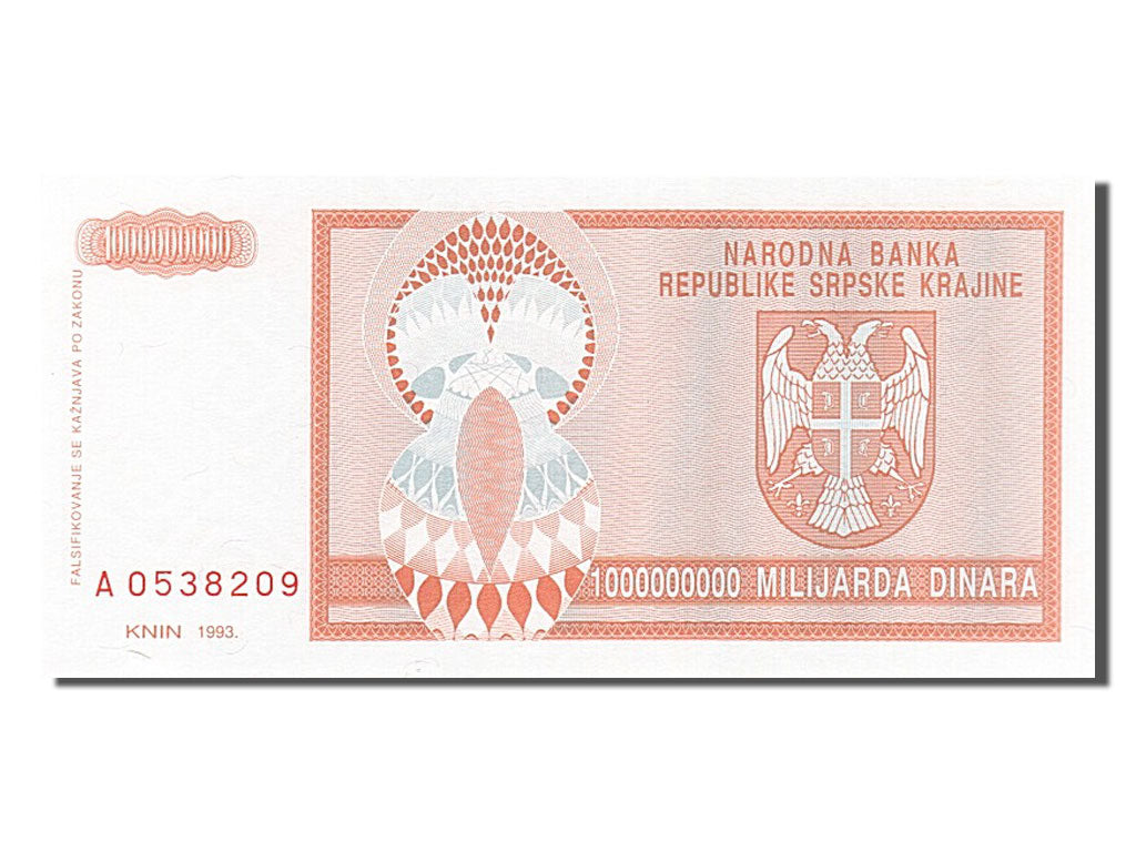 Banknote, Croatia, 1 Milliard Dinara, 1993, AU(50-53)