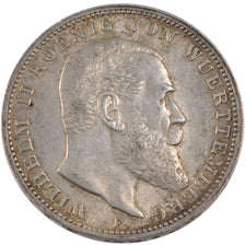 GERMAN STATES, 3 Mark, 1911, Freudenstadt, KM #635, AU(55-58), Silver, 33, 16.68