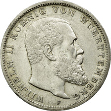 Coin, German States, WURTTEMBERG, Wilhelm II, 3 Mark, 1909, Freudenstadt