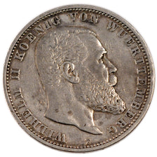 GERMAN STATES, 5 Mark, 1893, Freudenstadt, KM #632, EF(40-45), Silver, 38, 27.71