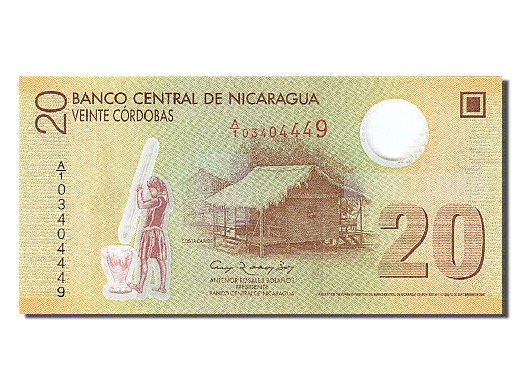 Banknote, Nicaragua, 20 Cordobas, 2007, 2007-09-12, UNC(65-70)