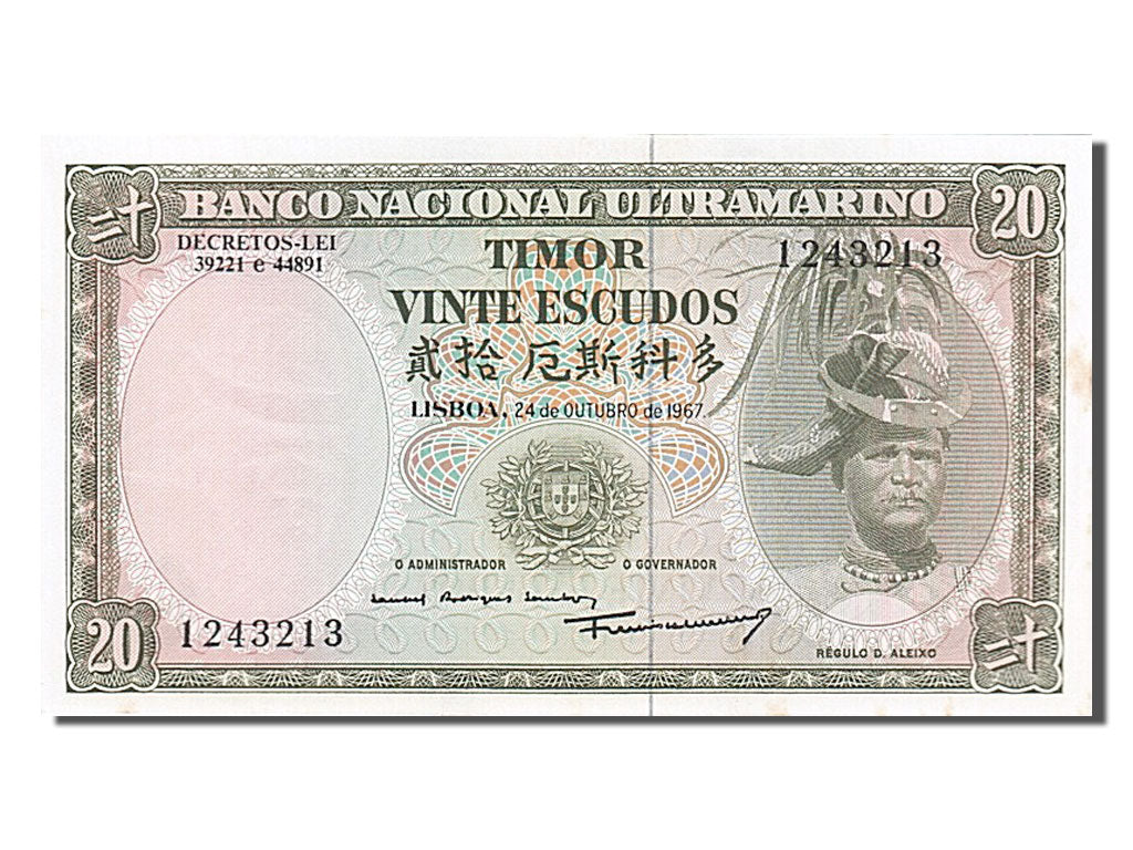 Billet, Timor, 20 Escudos, 1967, 1967-10-24, NEUF