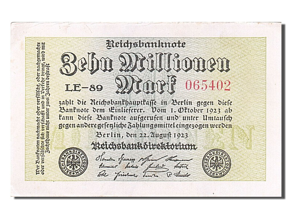 Banknote, Germany, 10 Millionen Mark, 1923, 1923-08-01, AU(55-58)