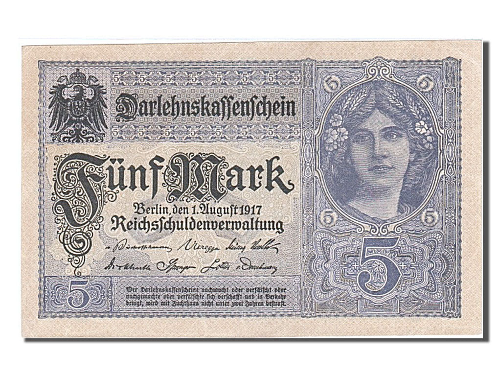 Germany, 5 Mark, 1917, KM #56b, 1917-08-01, UNC(60-62), S19710400