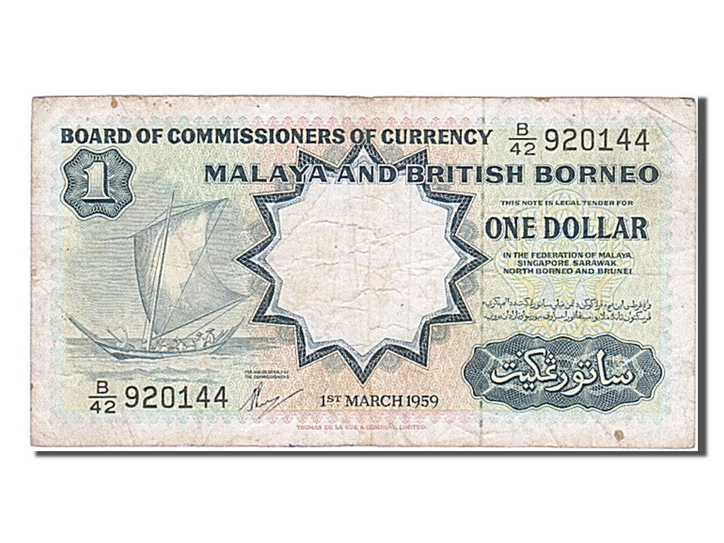 Malaya and British Borneo, 1 Dollar, 1959, KM #8A, 1959-03-01, VF(20-25),...