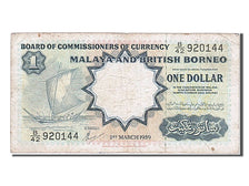 Malaya and British Borneo, 1 Dollar, 1959, KM #8A, 1959-03-01, VF(20-25),...