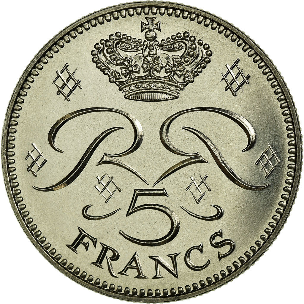 Coin, Monaco, 5 Francs, 1971, MS(65-70), Copper-nickel, Gadoury:153
