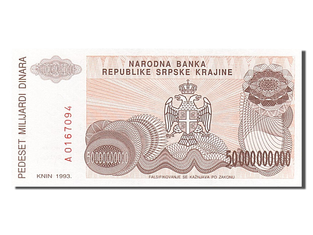 Banconote, Croazia, 50 Milliard Dinara, 1993, FDS