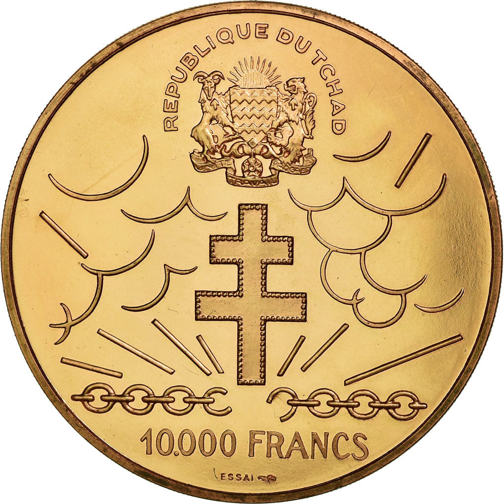 Coin, Chad, 10000 Francs, 1960, Paris, MS(60-62), Copper-Nickel-Aluminum, KM:E1