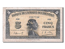 Banknote, French West Africa, 5 Francs, 1942, 1942-12-14, VF(30-35)