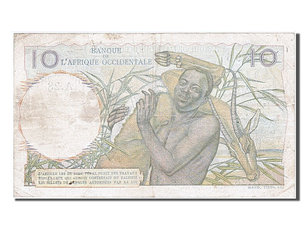 French West Africa, 10 Francs, 1948, KM #37, 1948-01-06, VF(30-35), A28